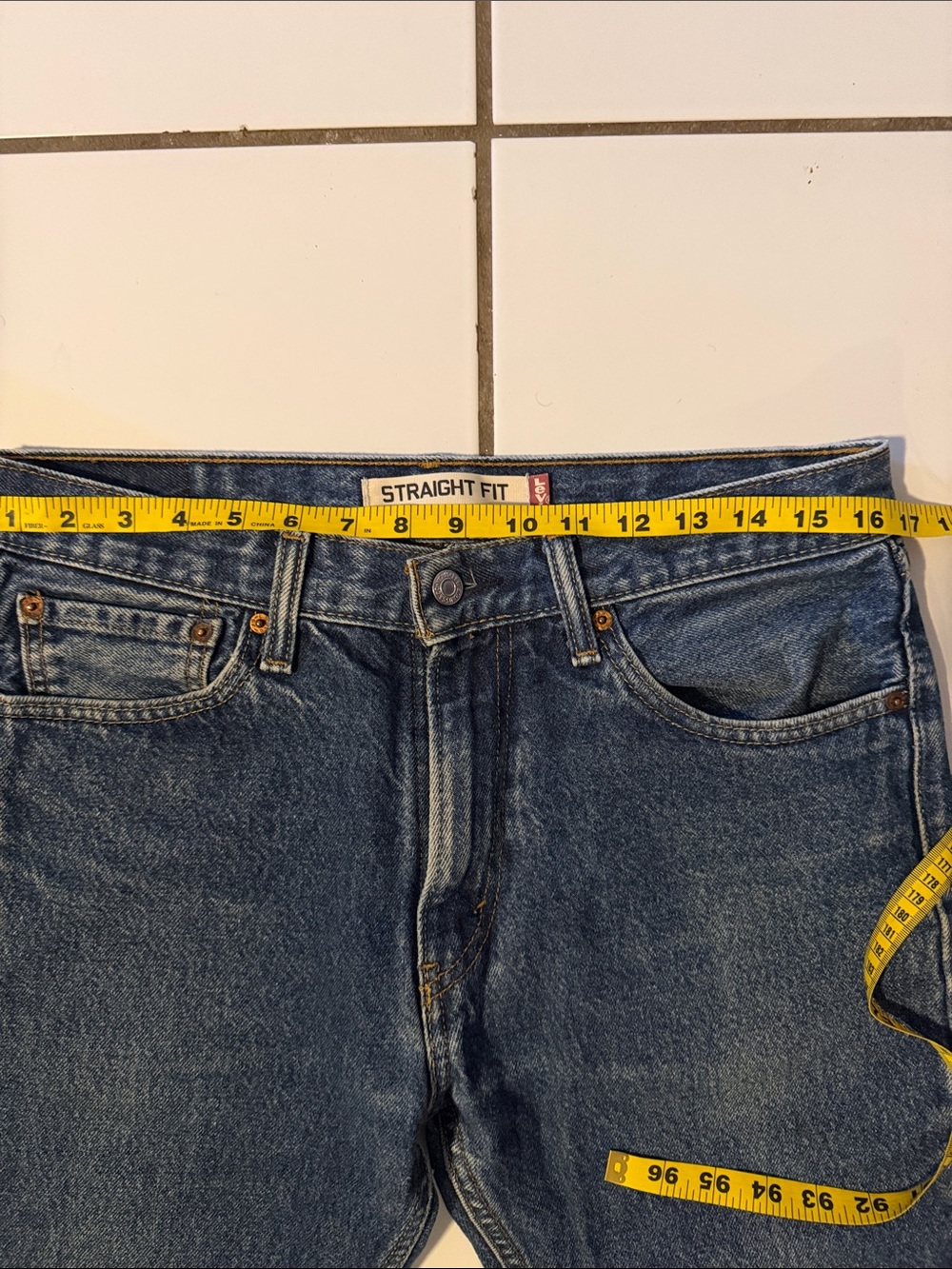 Levi's 505 Straight Jeans in Dark Blue Denim